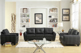 Homelegance Dwyer 3 Piece Living Room Set in Black Vinyl