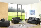 Homelegance Dwyer 3 Piece Living Room Set in Black Vinyl