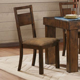 Homelegance Eagle Ridge Side Chair w/ Light Brown Fabric Seat in Brown