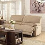 Homelegance Elsie Double Reclining Sofa in Camel Polyester