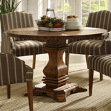 Homelegance Euro Casual Round Pedestal Dining Table in Rustic Weathered