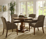 Homelegance Euro Casual 5 Piece Round Pedestal Dining Room Set in Rustic Weathered