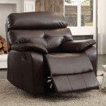 Homelegance Evana Glider Reclining Chair in Dark Brown Leather