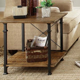 Homelegance Factory Rectangular End Table w/ Wrought Iron Base