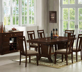 Homelegance Farmingham Extension Leaf Dining Table in Rich Brown