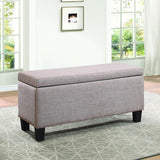Homelegance Felicia Lift Top Storage Bench in Light Neutral Tone Fabric