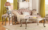 Homelegance Fiorella End Table In Marble Top / Champagne