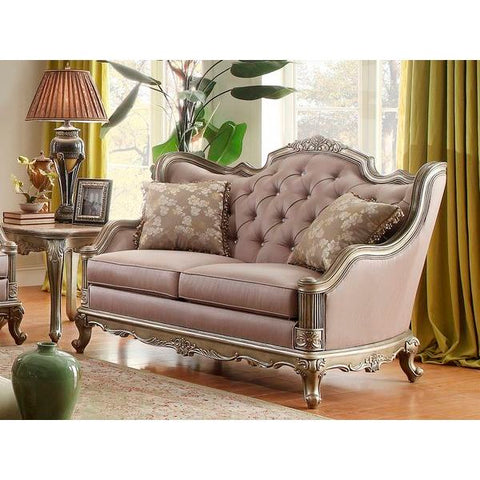 Homelegance Fiorella Love Seat In Dusky Taupe