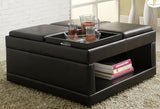 Homelegance Fleming Cocktail Ottoman Table Flip Trays w/ Casters