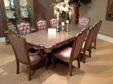 Homelegance Florentina Dining Table In Taupe Color Faux Silk Rich Silver - With Gold Undertone