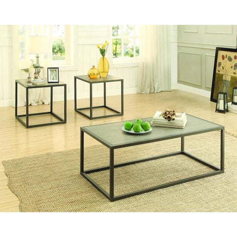 Homelegance Gage 3 Piece Coffee Table Set in Grey