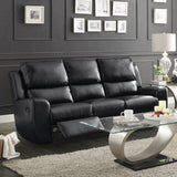 Homelegance Gannet 2 Piece Living Room Set in Black Leather