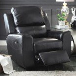 Homelegance Gannet Glider Reclining Chair in Black Leather
