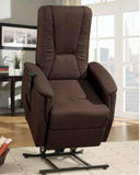 Homelegance Glenson Power Lift Chair in Dark Brown Linen