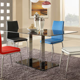 Homelegance Goran 5 Piece Black Dining Room Set w/ Blue Chairs