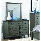 Homelegance Granbury 7 Drawer Dresser & Mirror in Casual Grey Rub-Through