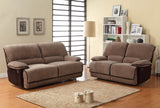 Homelegance Grantham Double Reclining Loveseat in Chocolate & Brown