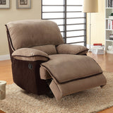 Homelegance Grantham Glider Reclining Chair in Chocolate & Brown