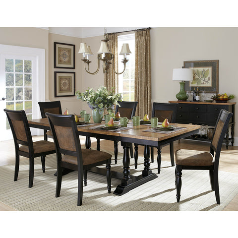 Homelegance Grisoni Trestle Dining Table in Two-Tone Finish