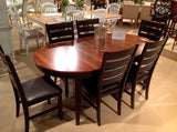Homelegance Grunwald Dining Table With 18" Leaf In Walnut Veneer Top / Dark Brown Bottom