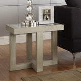 Homelegance Guerrero Square Glass End Table in Cool Grey
