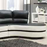 Homelegance Hanlon Sectional in Chocolate & White Leather