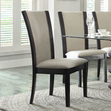 Homelegance Havre 7 Piece Glass Top Dining Room Set w/ Beige Chairs
