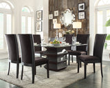 Homelegance Havre 7 Piece Glass Top Dining Room Set w/ Beige Chairs