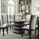 Homelegance Havre 5 Piece Glass Top Dining Room Set w/ Dark Brown Chairs