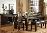Homelegance Hawn 7 Piece Extension Dining Room Set in Merlot