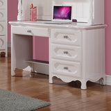 Homelegance Hayley 4 Drawer Kids' Desk w/ Hutch in White