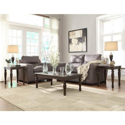 Homelegance Hebron 3 Piece Coffee Table Set in Rich Brown Cherry