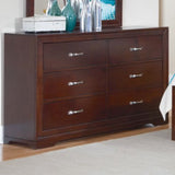 Homelegance Hendrick 6 Drawer Dresser w/ Mirror in Warm Cherry