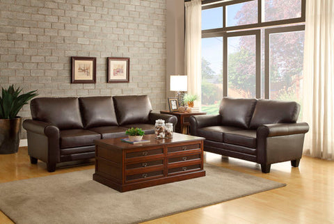 Homelegance Hume Chair In Dark Brown Bonded Leather Match
