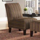 Homelegance Ione Accent Chair & Ottoman in Brown Fabric