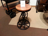 Homelegance Iron Counter Height Stool In Antique Wood