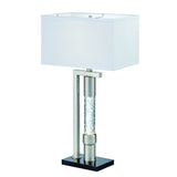 Homelegance Jalen Table Lamp in Glass & Satin Nickel Metal