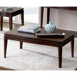 Homelegance Kasler 3 Piece Rectangular Coffee Table Set in Medium Walnut