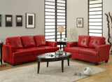Homelegance Keaton 2 Piece Living Room Set in Red Leather