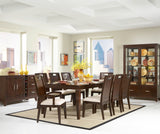Homelegance Keller 10 Piece Rectangular Dining Room Set in Brown