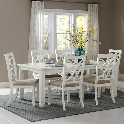 Homelegance Kentucky Park 7 Piece Extension Dining Room Set in White