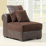 Homelegance Lamont Modular 4 Piece Sectional Sofa in Chocolate & Brown