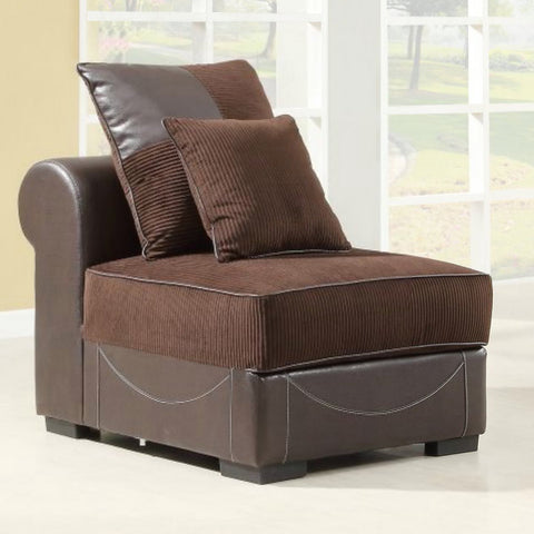 Homelegance Lamont Modular Armless Chair in Chocolate & Dark Brown