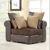 Homelegance Lamont Modular Corner Chair in Chocolate & Dark Brown