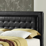Homelegance Landon Upholstered Platform Bed in Black Vinyl