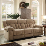 Homelegance Laurelton Double Reclining Sofa in Taupe Polyester
