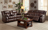 Homelegance Laurelton Three Piece Sofa Set In Dark Brown Bonded Leather Match