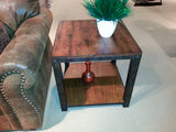 Homelegance Leandra End Table With Metal & Pine Veneer In Light Oak