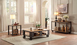 Homelegance Leandra Sofa Table With Wheels, Pine Veneer & Metal In Light Oak