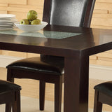 Homelegance Lee Dining Table w/ Crackle Glass Insert in Espresso